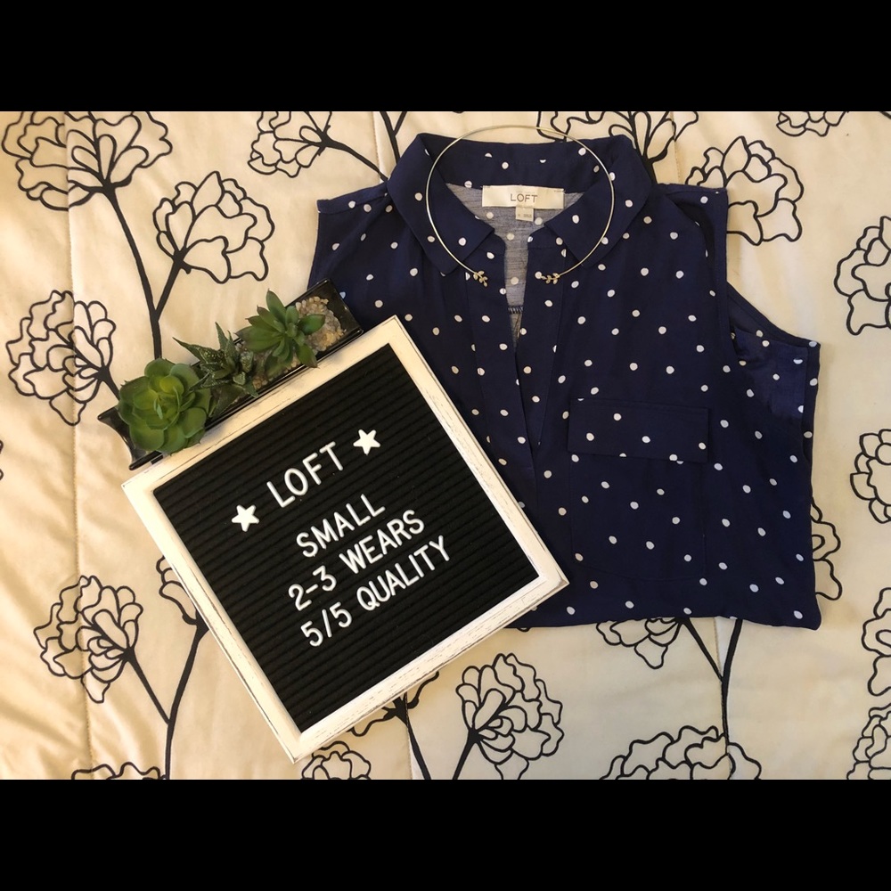 [ LOFT ] Polka Dot Collared Shell